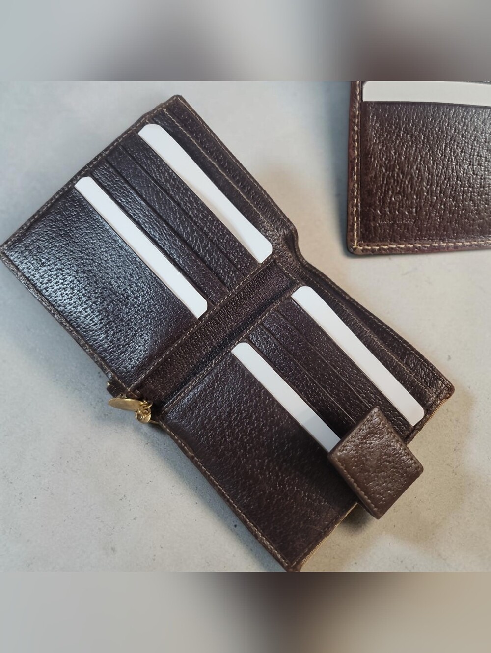 Gucci Beige and Brown GG Canvas Bi-Fold Wallet with Boot Charm - Picture 5 of 11